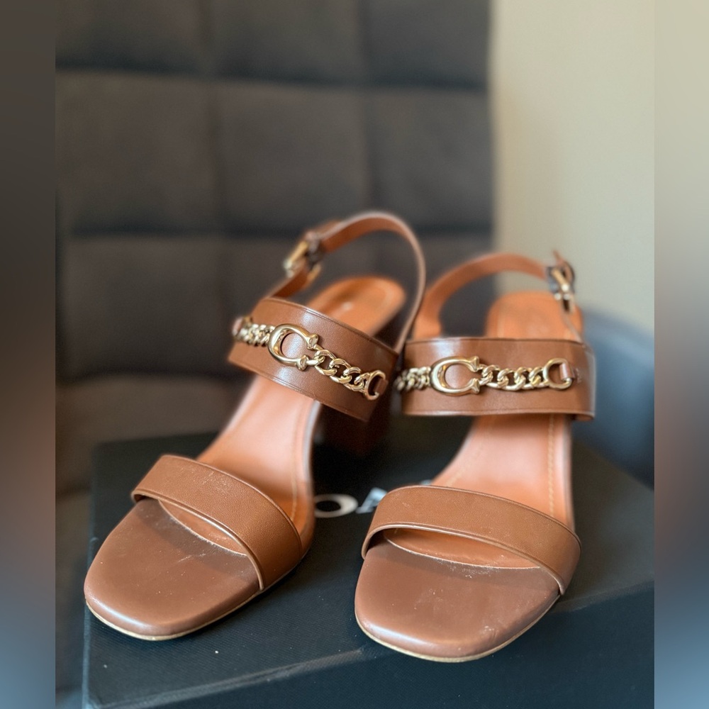 Coach Heeled Sandals Size 9